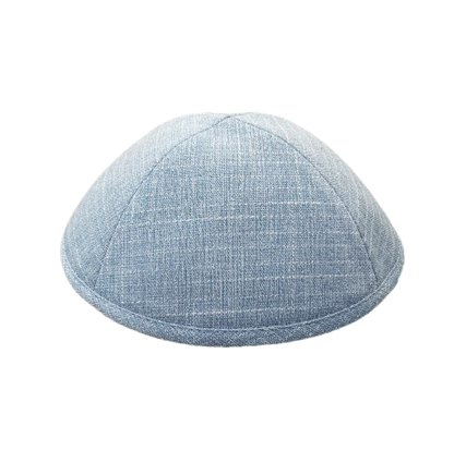 MJudaica Baby Blue Textured Linen Kippa