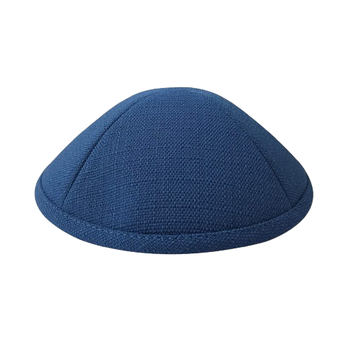 MJudaica Blue Rough Linen Kippa