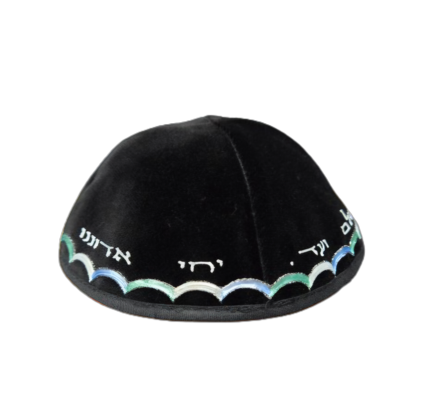 Black Velvet Kippah 4 Parts - Yechi W  Design