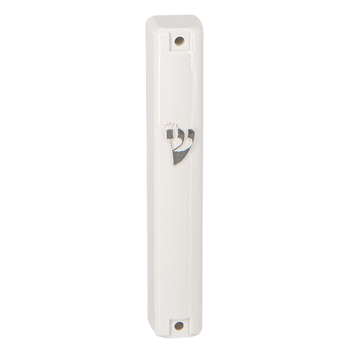 Plastic White Mezuzah 15 Cm