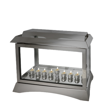 Metal and Glass Menorah Box