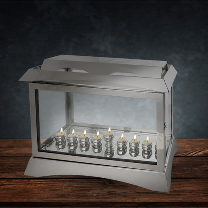 Metal and Glass Menorah Box