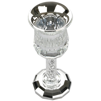 Crystal Kiddush Cup "Blessing" 19 cm with Stones