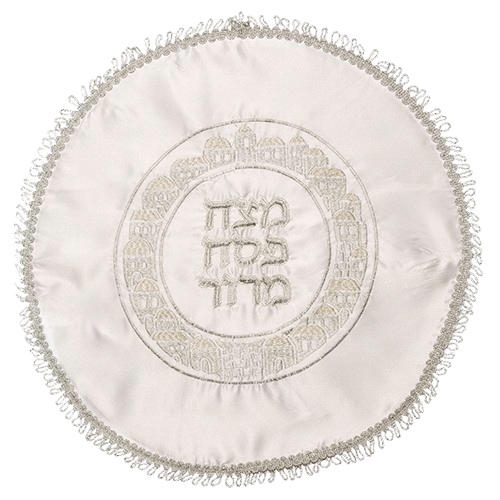 Elegant White Satin Passover Cover