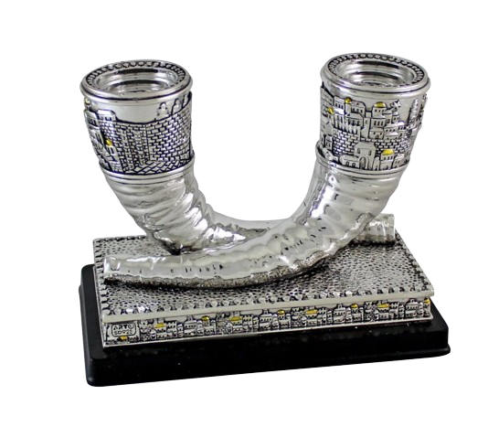 Polyresin "shofar" Candlesticks - 15 cm