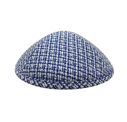 MJudaica Royal Blue White Woven Kippa