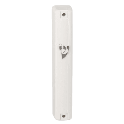 White Plastic Mezuzah Case 12cm